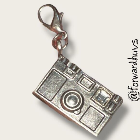 Bundle Sale 3 for $15 | Silver-tone Camera Charm – Lobster Clasp - Picture 1 of 8